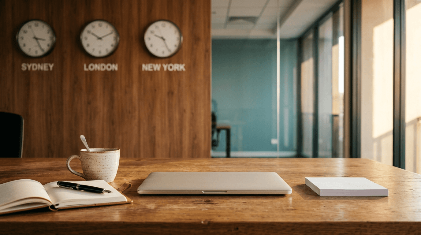 QuickBooks running on a laptop in an Australian finance office, used as the hero image for the QuickBooks automation hub